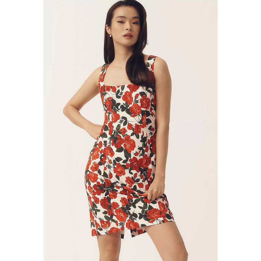 NWT Anthropologie Maeve Sleeveless Square-Neck Knee-Length Dress Sz XL Red 8B554